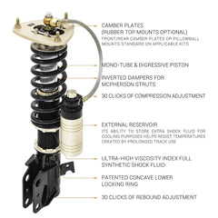 BC RACING COILOVERS HM SERIES - BMW 3 SERIES E46 98-06 (EXCL M3) (TRUE REAR COILOVER)