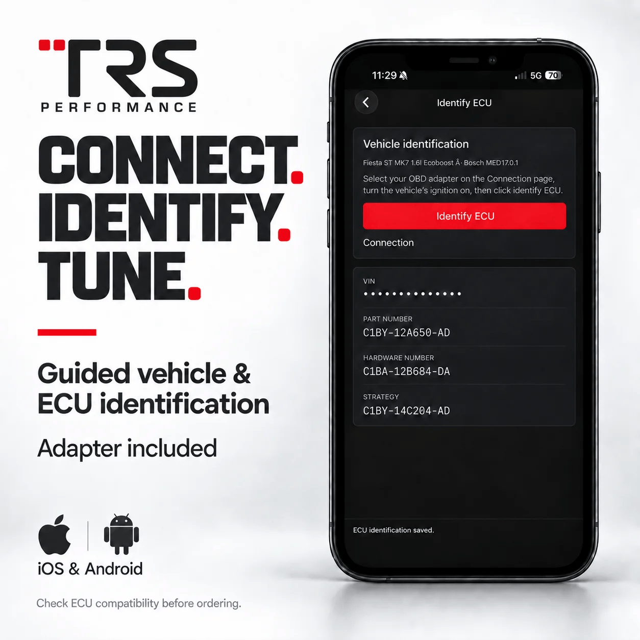 TRS Performance app log review screen