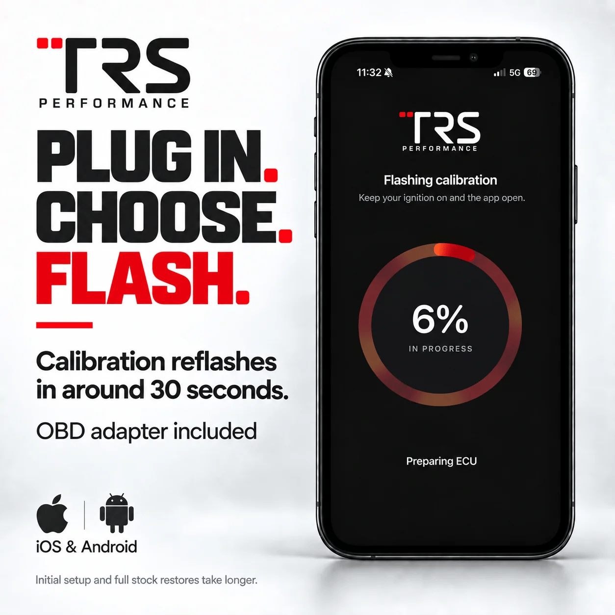 TRS Performance app flashing screen